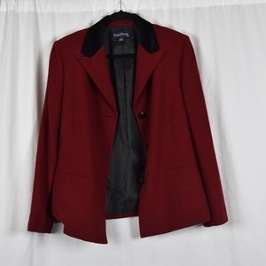 Evan-Picone Suit Lined Red and Black Blazer Size 16